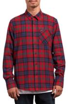 Men's Volcom Caden Plaid Flannel Shirt - Red