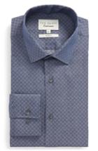 Men's Ted Baker London Wests Slim Fit Check Dress Shirt - Blue