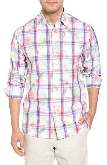 Men's Tommy Bahama Vedado Regular Fit Plaid Sport Shirt - White