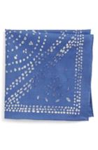 Men's Nordstrom Men's Shop Batik Cotton Pocket Square, Size - Blue