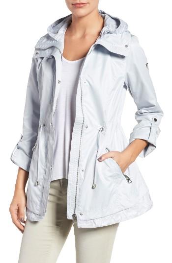 Women's Guess City Roll Sleeve Anorak - Blue