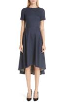 Women's Adam Lippes Reversible Double Face High/low Dress - Blue