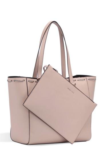 Kendall + Kylie Izzy Chain Faux Leather Tote - Beige