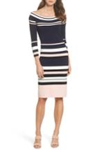 Women's Eliza J Stripe Sweater Dress, Size - Blue