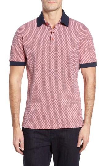 Men's Stone Rose Honeycomb Pique Polo (m) - Red