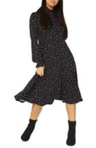 Women's Dorothy Perkins Heart Midi Dress Us / 8 Uk - Black