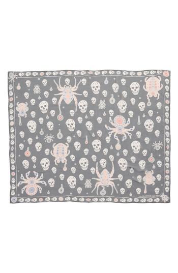Women's Alexander Mcqueen Jeweled Bug Foulard Silk Scarf