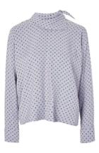 Women's Topshop By Boutique Spot Fold Neck Top Us (fits Like 0) - Metallic
