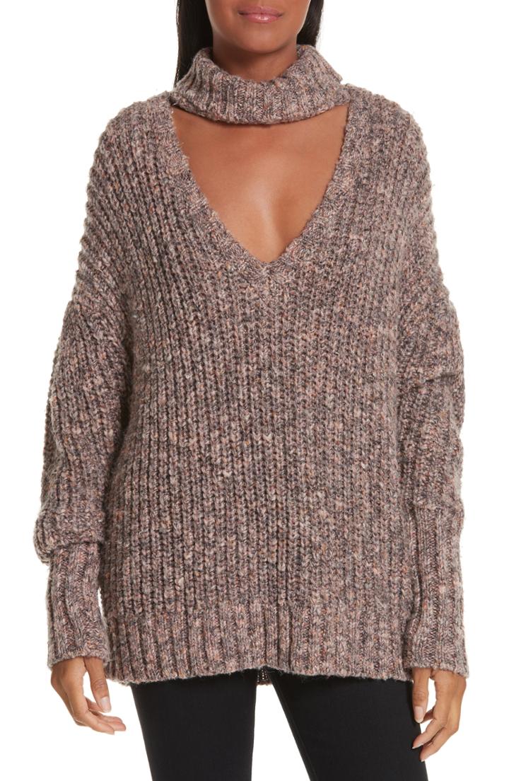 Women's Cinq A Sept Adia Cutout Sweater - Pink