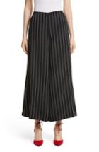 Women's Yigal Azrouel Wide Leg Stripe Trousers - Black