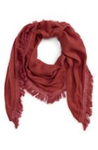 Women's David & Young Fringe Triangle Scarf, Size - Pink