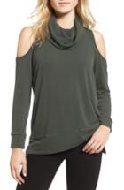 Women's Cupcakes And Cashmere Malden Cold Shoulder Sweater, Size - Green