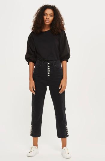 Women's Topshop Balloon Sleeve Tee Us (fits Like 0-2) - Black