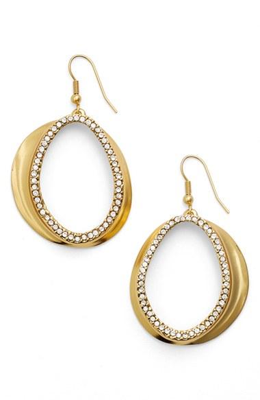 Women's Karine Sultan Crystal Front Hoop Earrings