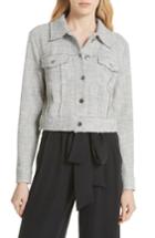 Women's Milly Stretch Tweed Jacket, Size - Black