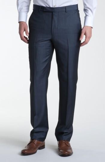 Men's Z Zegna Flat Front Trousers Eu - Blue