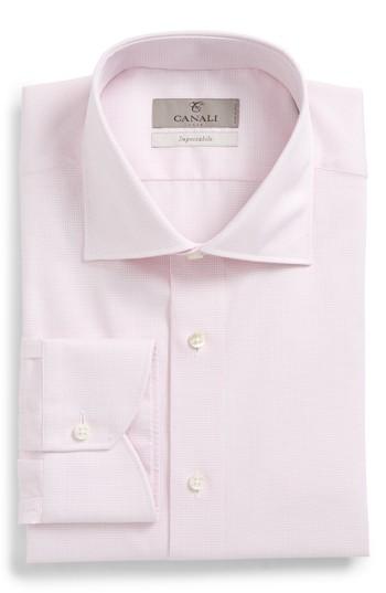 Men's Canali Fit Dress Shirt, Size 17.5 - Purple