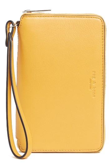 Women's Rag & Bone Devon Leather Smartphone Wallet - Yellow