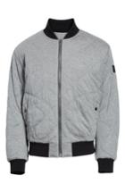 Men's Burberry Campton Reversible Quilted Jersey Bomber Jacket, Size - Grey