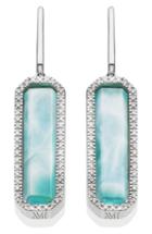 Women's Monica Vinader Naida Diamond & Larimar Rectangle Drop Earrings