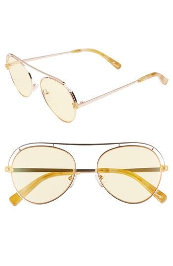 Women's Elizabeth And James Reeves 56mm Mirrored Aviator Sunglasses - Rose Gold/ Yellow