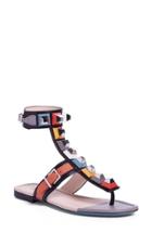Women's Fendi 'rainbow' Studded Colorblock Gladiator Sandal
