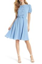 Women's Gal Meets Glam Collection Crepe Puff Sleeve Dress - Blue
