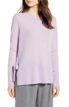 Women's Halogen Side Tie Cashmere Sweater, Size - Purple