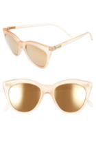 Women's Le Specs Halfmoon Magic 51mm Cat Eye Sunglasses - Raw Sugar