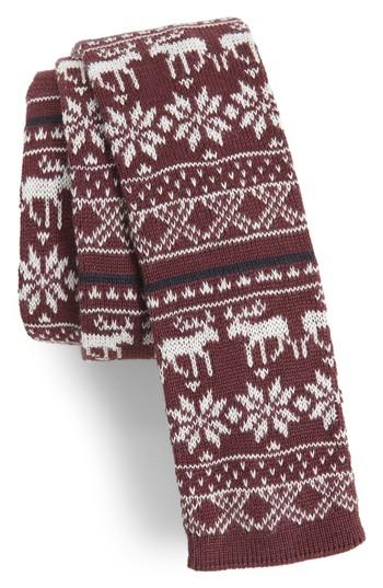 Men's Nordstrom Men's Shop Knit Cotton Tie, Size - Red
