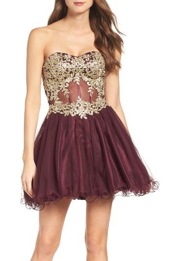 Women's Blondie Nites Strapless Bustier Dress - Purple