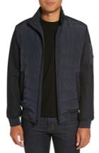 Men's Michael Kors Mixed Media Quilted Jacket - Blue