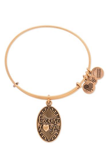 Women's Alex And Ani 'because I Love You' Adjustable Wire Bangle