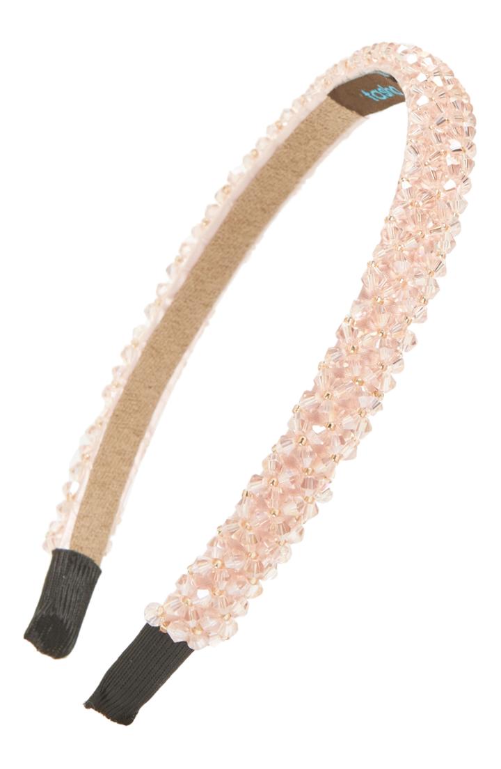 Tasha Embellished Skinny Headband, Size - Pink