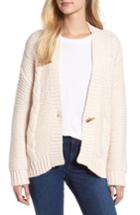 Women's Kersh Chunky Knit Cardigan Sweater - Pink