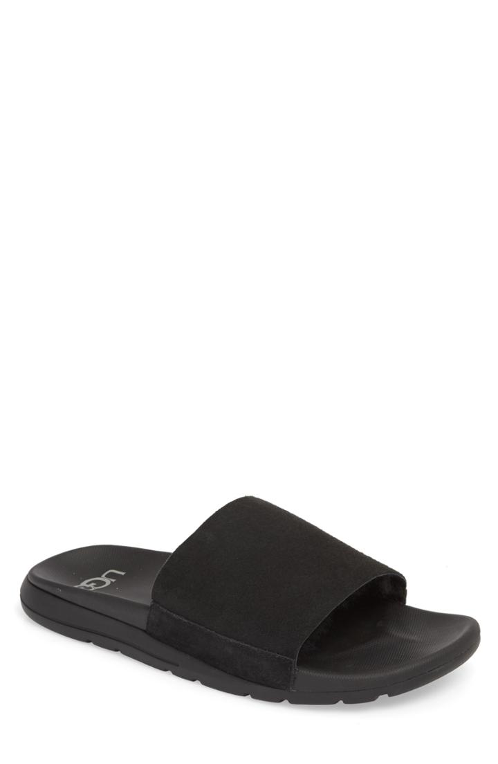 Men's Ugg Xavier Tf Genuine Shearling Slide Sandal M - Black