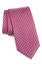 Men's Salvatore Ferragamo Abstract Snail Print Silk Tie, Size - Pink
