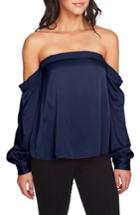 Women's 1.state Off The Shoulder Satin Top - Blue