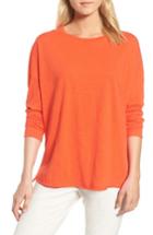 Women's Eileen Fisher Organic Cotton Knit Top, Size - Red