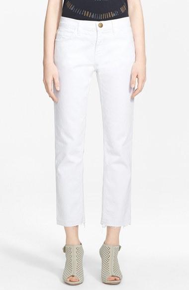 Women's Current/elliott 'the Cropped Straight' Straight Leg Crop Jeans - White