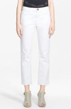 Women's Current/elliott 'the Cropped Straight' Straight Leg Crop Jeans - White