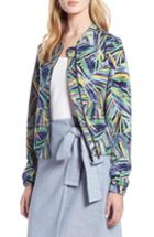 Women's Halogen Print Bomber Jacket - Green