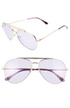 Women's Tom Ford Indiana 58mm Aviator Sunglasses - Rose Gold/ Striped Purple