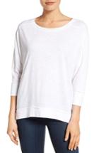 Women's Caslon Dolman Sleeve Slub Knit Tee, Size - White