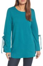 Women's Halogen Terry Tie Sleeve Tunic - Blue/green