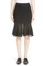 Women's Alexander Wang Chain Trim Ruffle Knit Skirt - Black