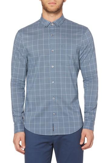 Men's Original Penguin Slim Fit Plaid Woven Shirt - Blue