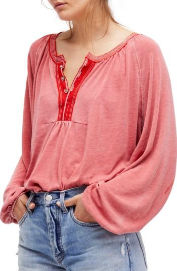 Women's Free People Acadia Henley Top - Red