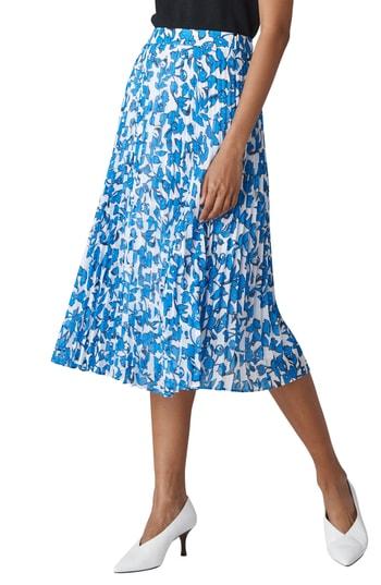 Women's Whistles Cordillia Print Pleated Skirt Us / 6 Uk - White