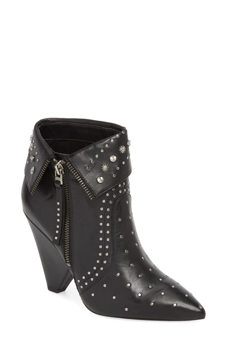 Women's Sam Edelman Royce Studded Bootie .5 M - Black